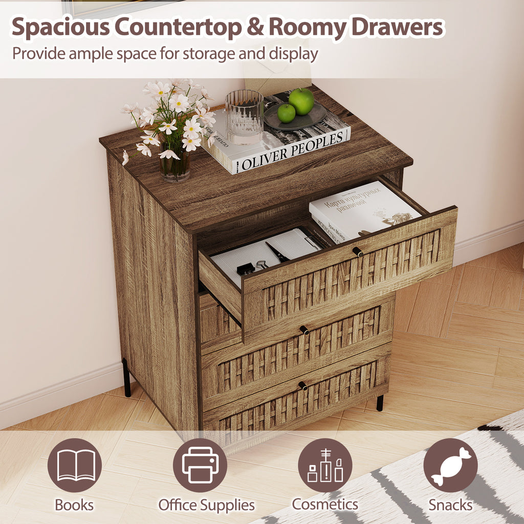4-Drawer Dresser with Metal Legs - Oak