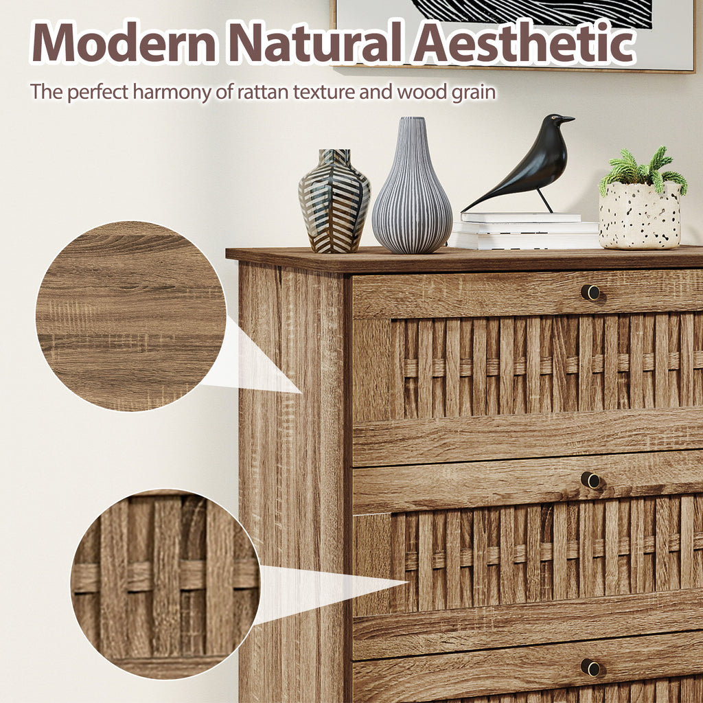 4-Drawer Dresser with Metal Legs - Oak