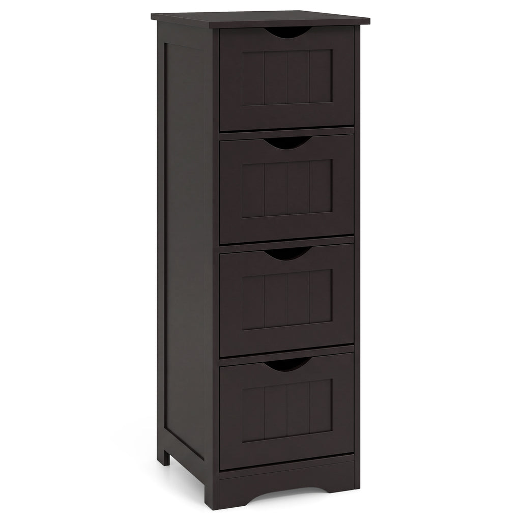 4-Drawer Freestanding Floor Cabinet, Dark Brown