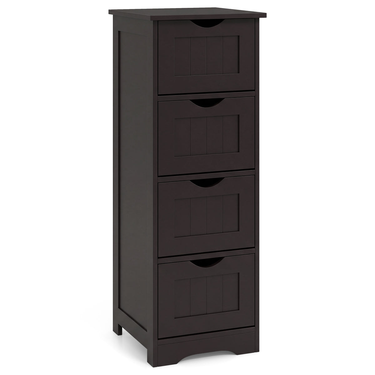 4-Drawer Freestanding Floor Cabinet, Dark Brown