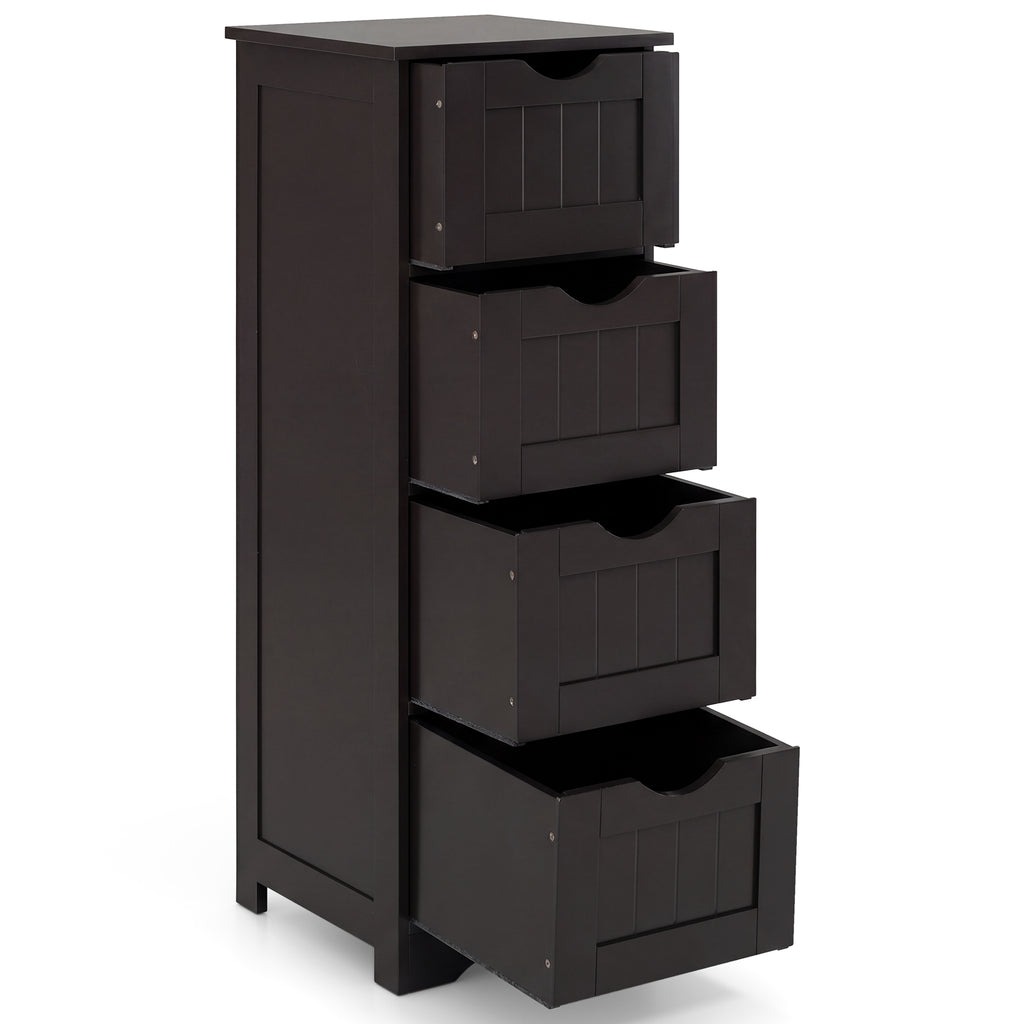 4-Drawer Freestanding Floor Cabinet, Dark Brown