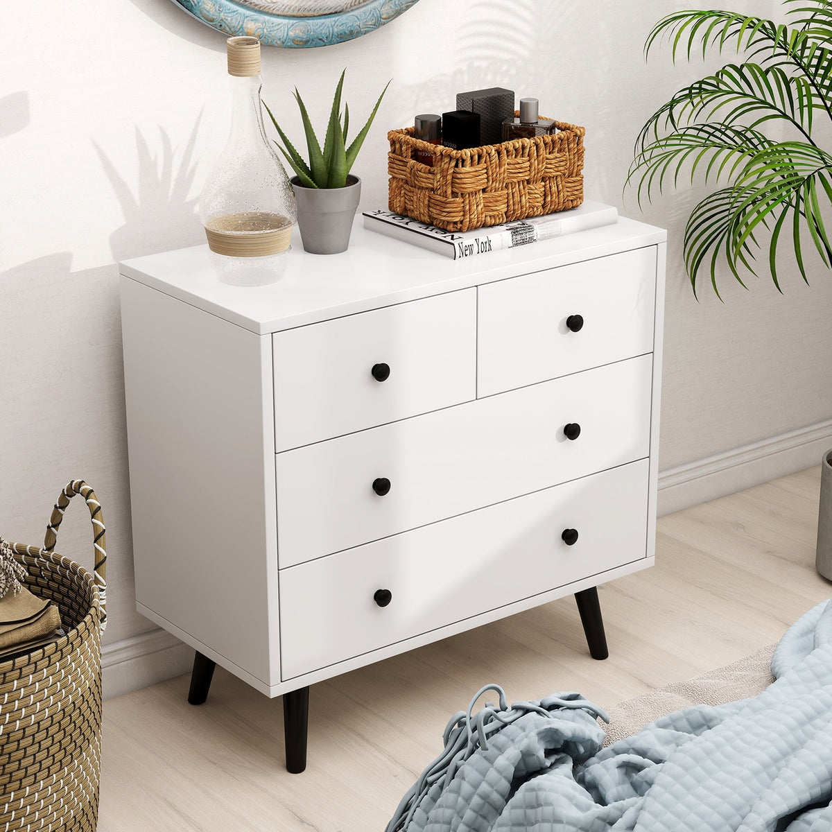 4-Drawer Dresser Chest White