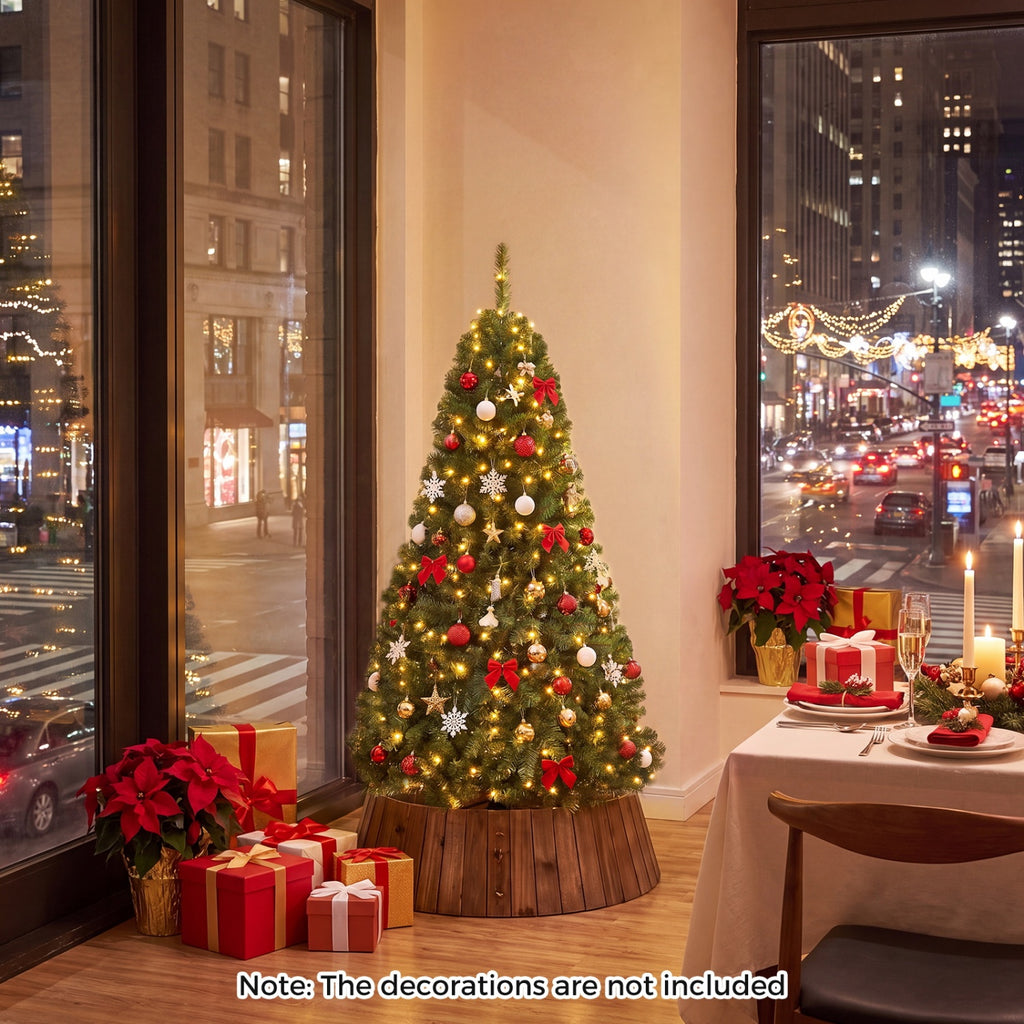 Artificial Christmas Tree with 2 Lighting Colors - 4 Ft, Foldable Metal Stand, 2128 Tips