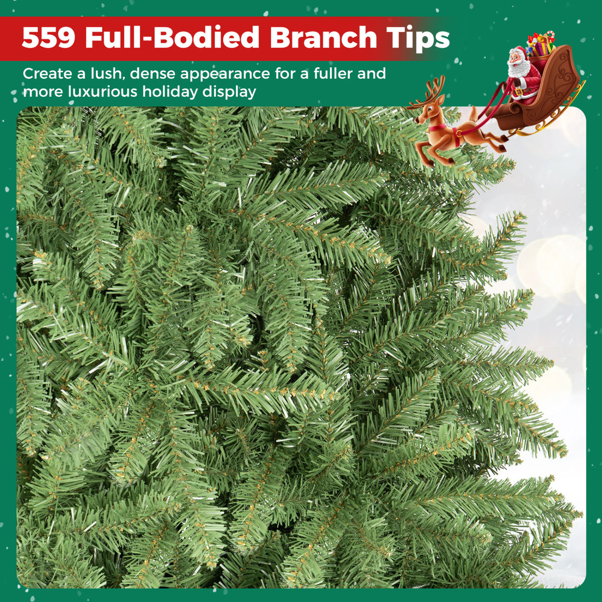Artificial Christmas Tree with Hinges, 4/6/6.5/7.5/9/10 FT, Easy Setup Variation of THIS listing