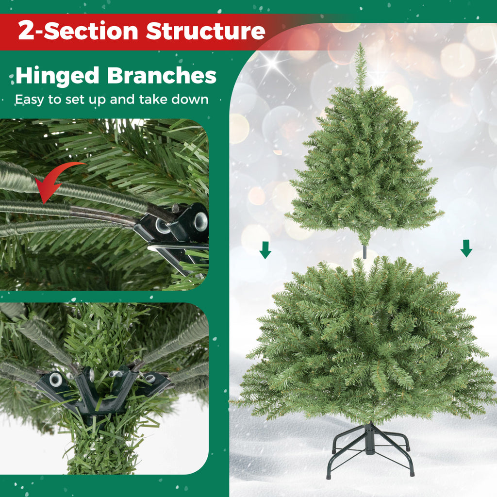 Artificial Christmas Tree with Hinges, 4/6/6.5/7.5/9/10 FT, Easy Setup Variation of THIS listing