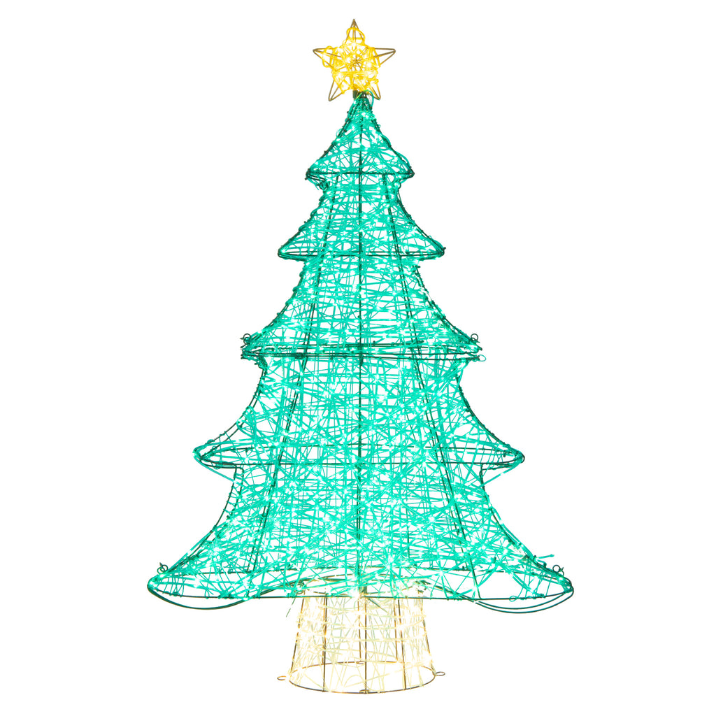 4ft Lighted Artificial Christmas Tree with 520 LED Lights & Top Star - Outdoor Decor