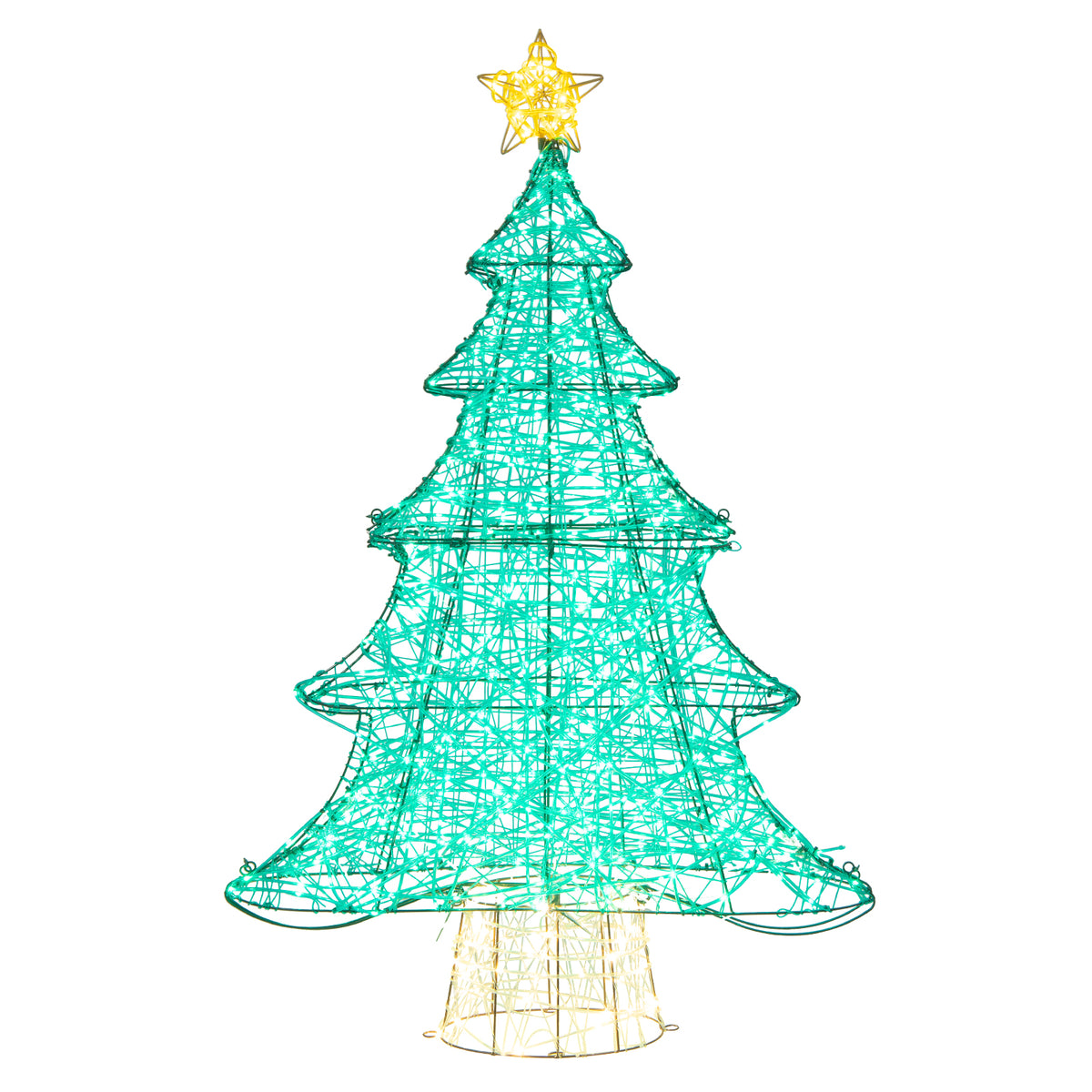 4ft Lighted Artificial Christmas Tree with 520 LED Lights & Top Star - Outdoor Decor