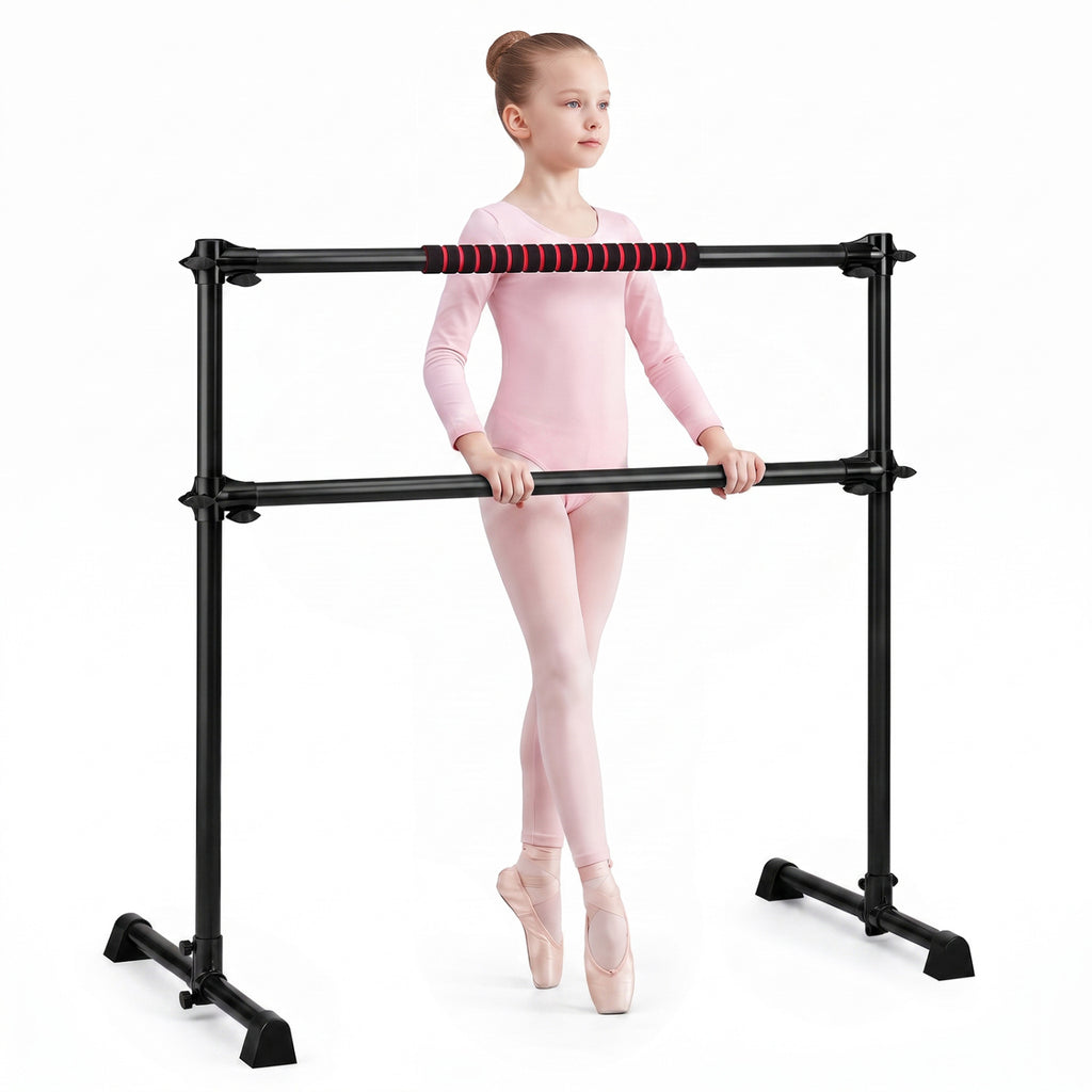 Portable Ballet Barre with Adjustable Height - 4 Feet, Black, Costway