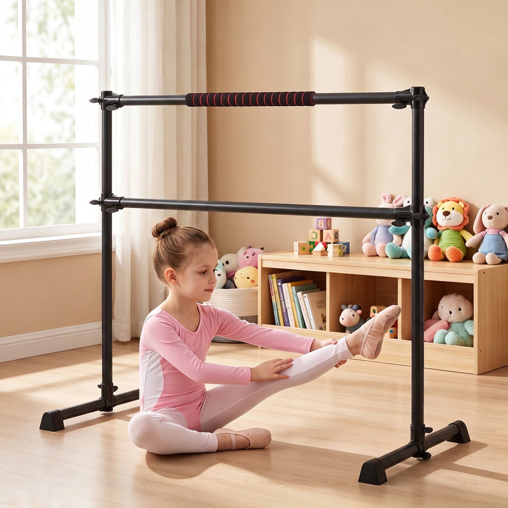 Portable Ballet Barre with Adjustable Height - 4 Feet, Black, Costway
