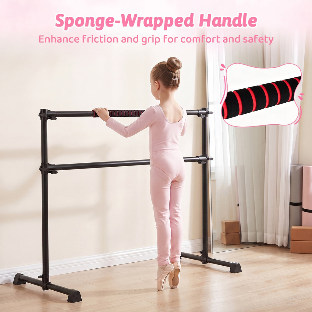 Portable Ballet Barre with Adjustable Height - 4 Feet, Black, Costway
