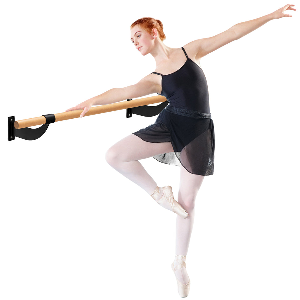 4 Feet Wall-Mounted Ballet Barre for Yoga and Dance - Black Variation