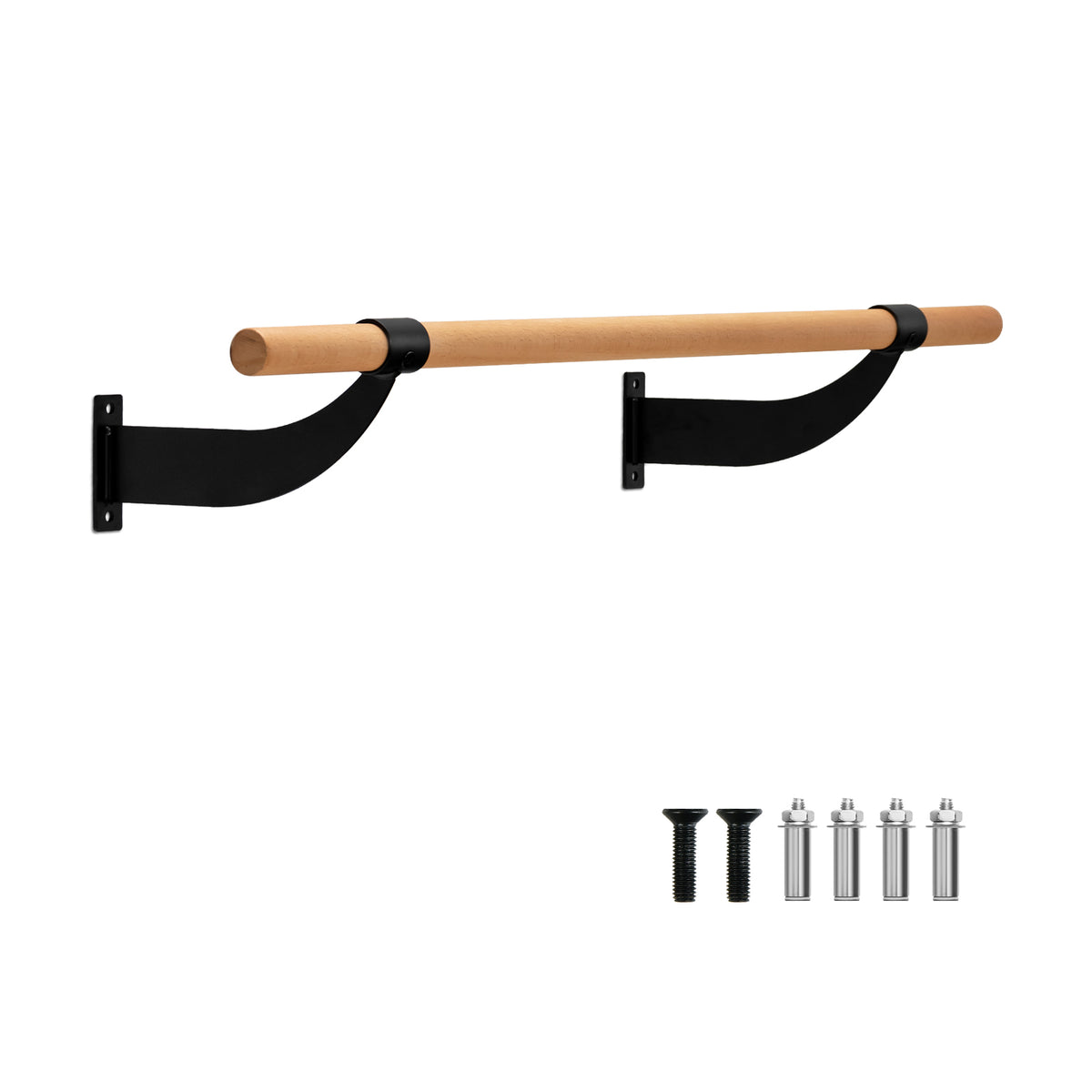 4 Feet Wall-Mounted Ballet Barre for Yoga and Dance - Black Variation