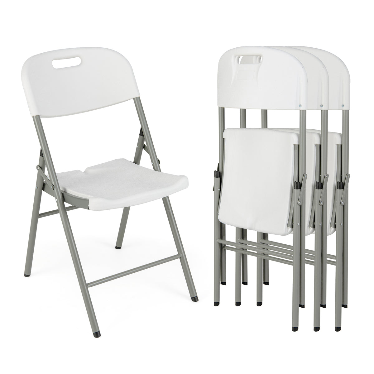 Folding Dining Chair Set of 2, Rubber Wood Frame - Walnut