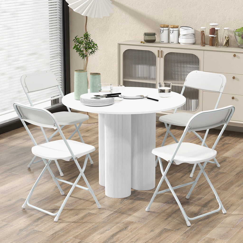 4 Pack Metal Folding Chairs, White