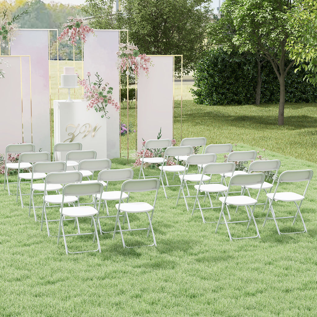4 Pack Metal Folding Chairs, White