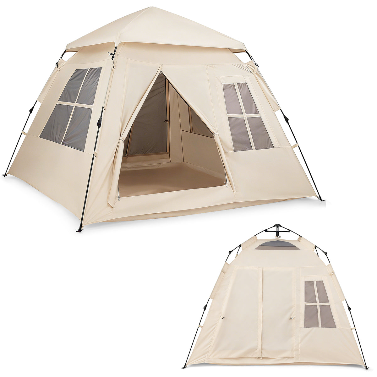 4 Person Automatic Pop-Up Camping Tent with Rainfly