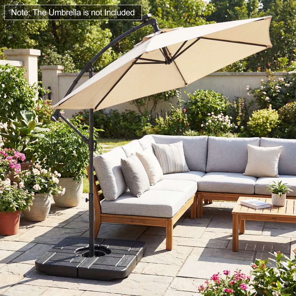 4-Piece 188 LBS Cantilever Patio Umbrella Base - Black