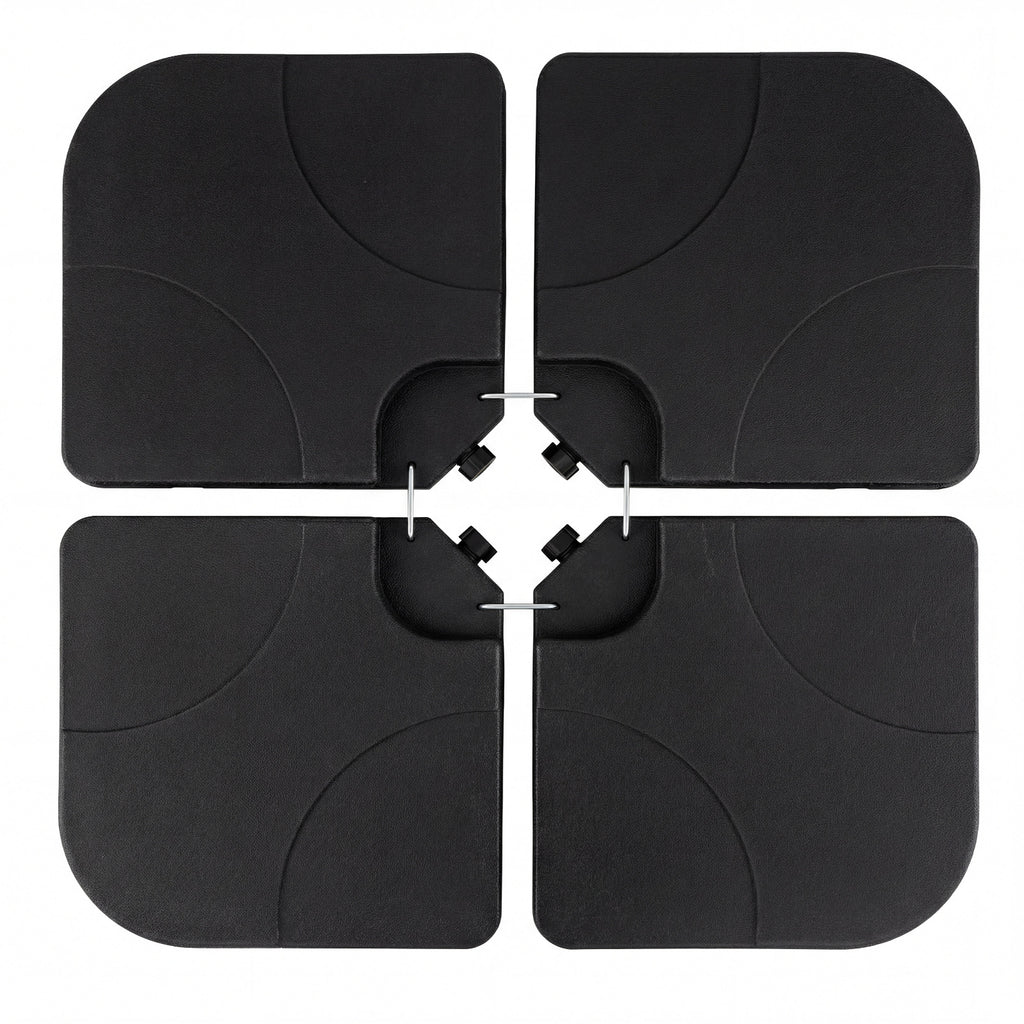 4-Piece Cantilever Umbrella Base 164 LBS Heavy-Duty - Black
