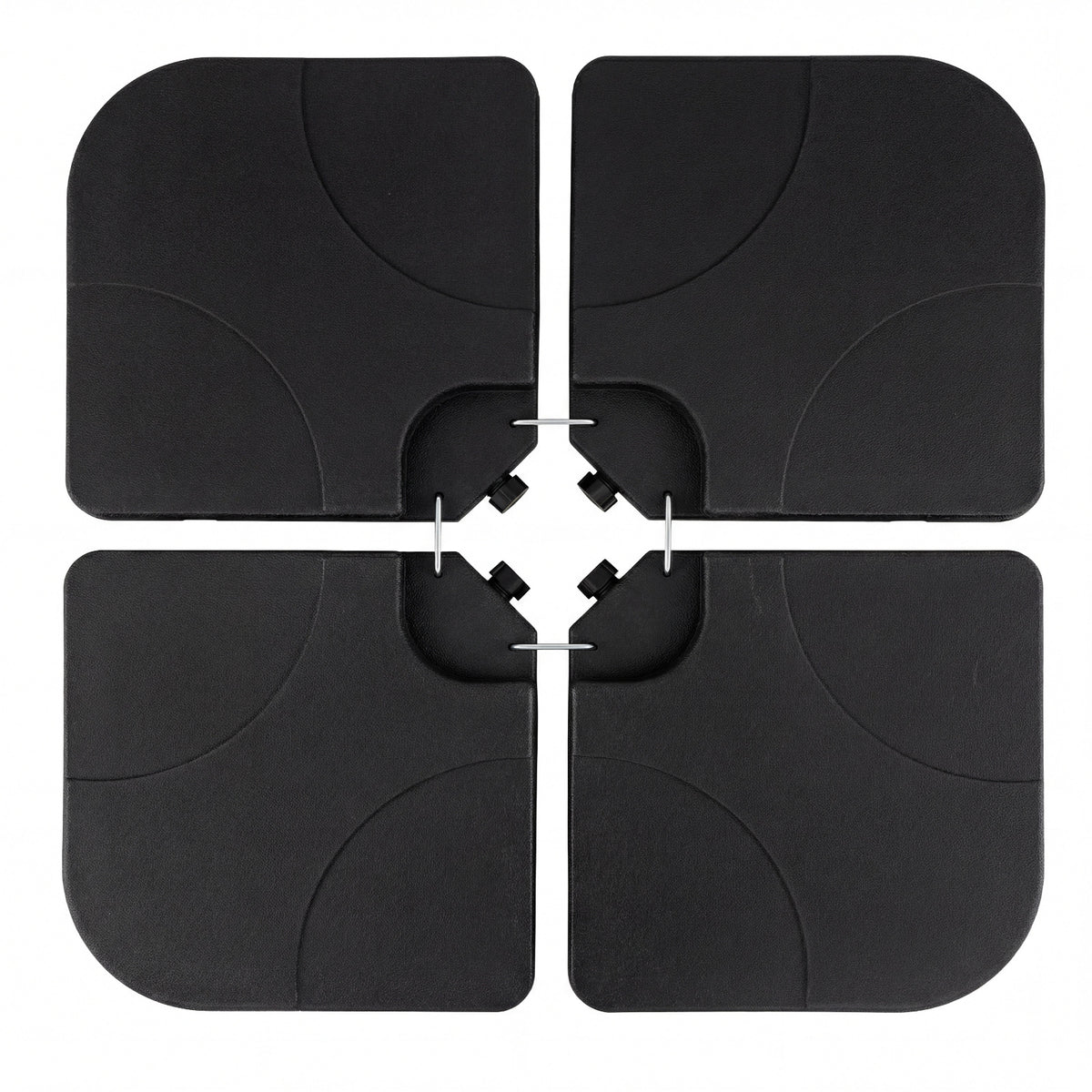 4-Piece Cantilever Umbrella Base 164 LBS Heavy-Duty - Black