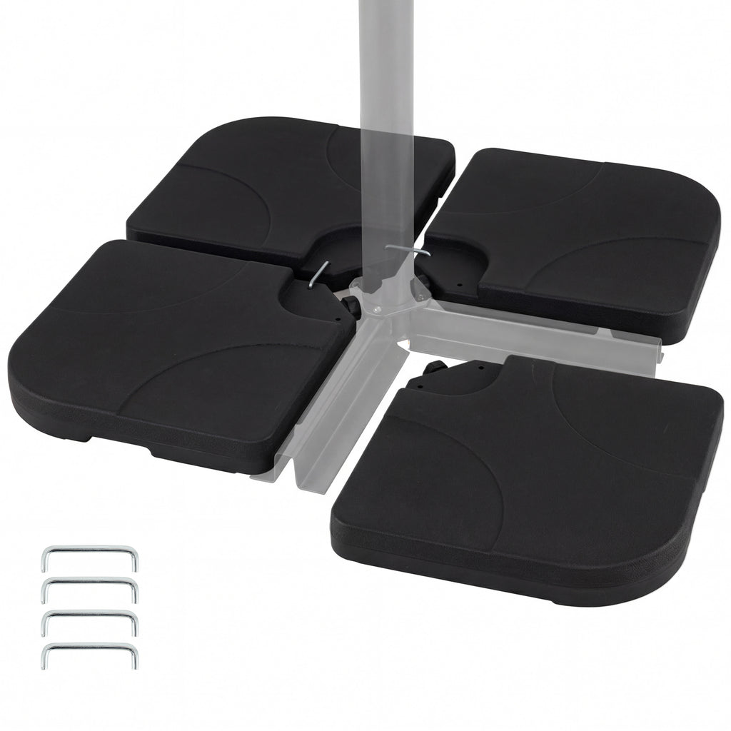 4-Piece Cantilever Umbrella Base 164 LBS Heavy-Duty - Black