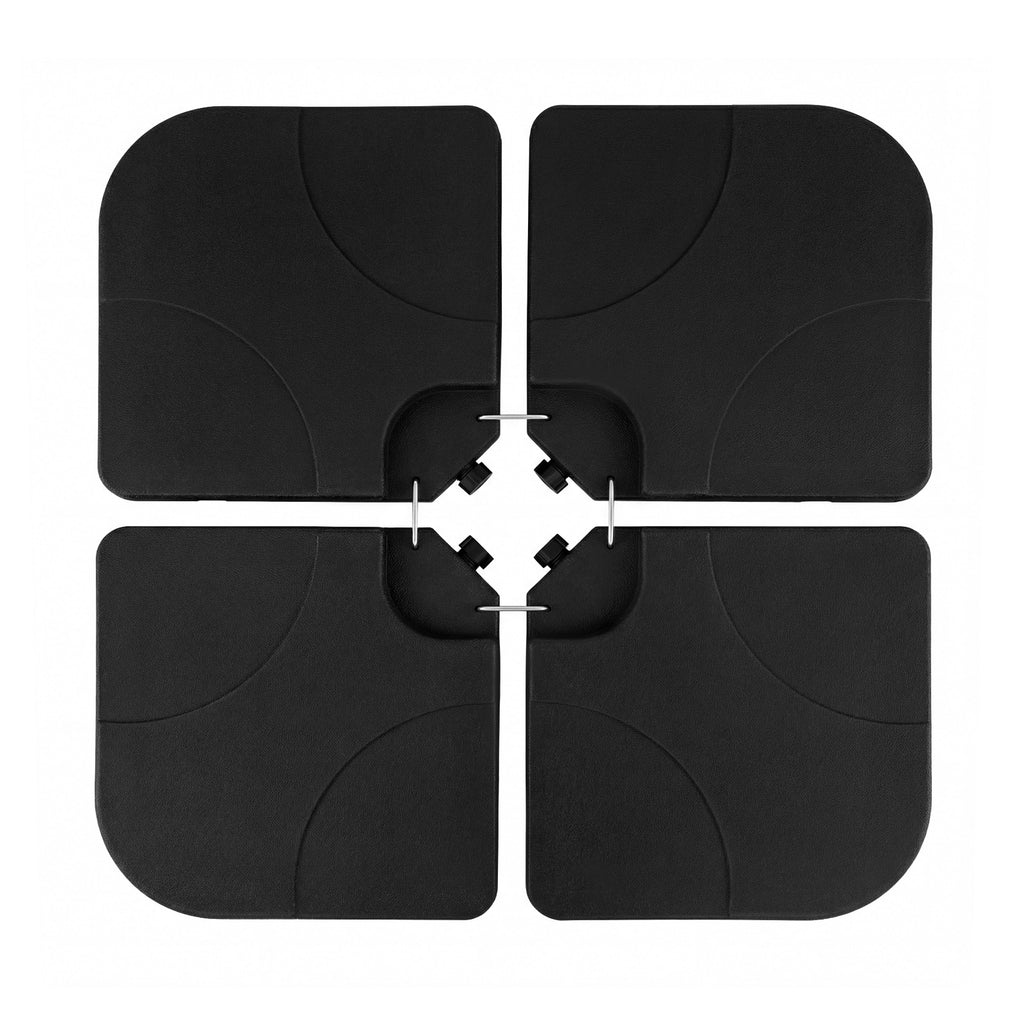 4-Piece Cantilever Umbrella Base 164 LBS Heavy-Duty - Black
