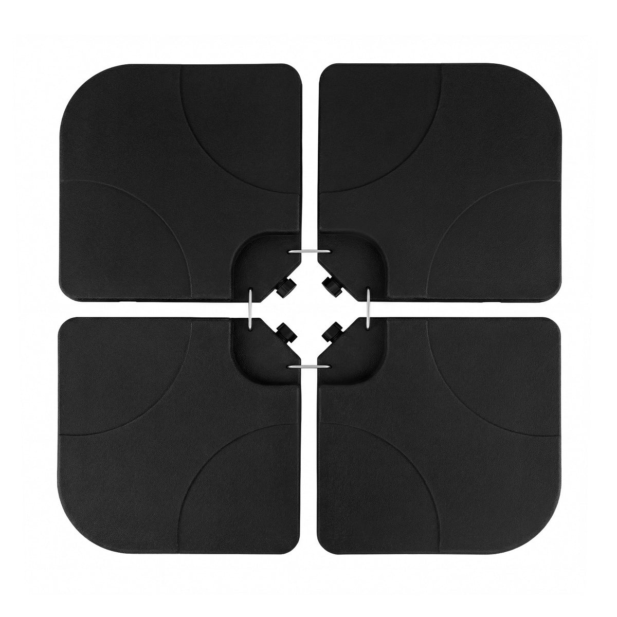 4-Piece Cantilever Umbrella Base 164 LBS Heavy-Duty - Black