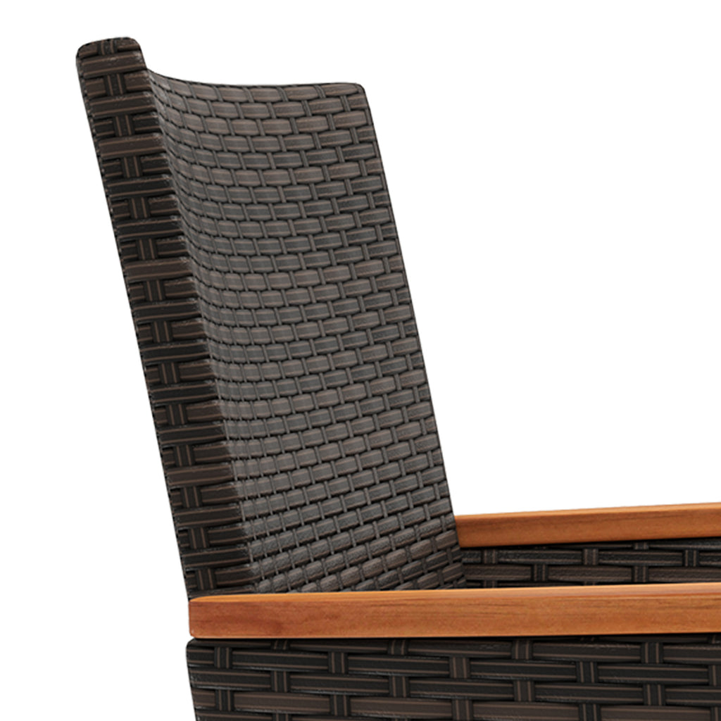 4 Piece Patio Wicker Sofa Set 2 Rattan Chairs and Loveseat with Table