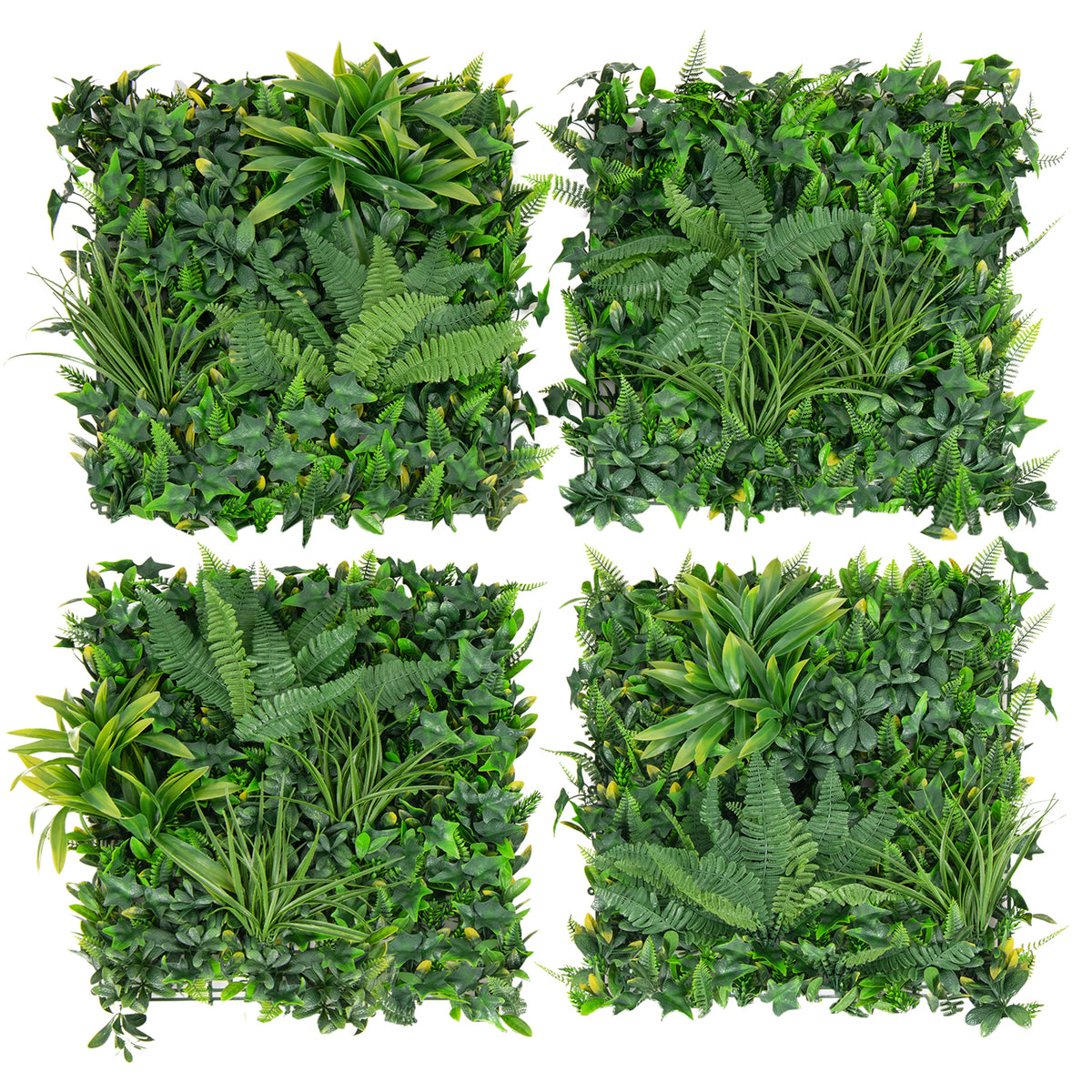 Artificial Hedge Panels 20x20 Inch Set of 4 Privacy Green Wall Foliage