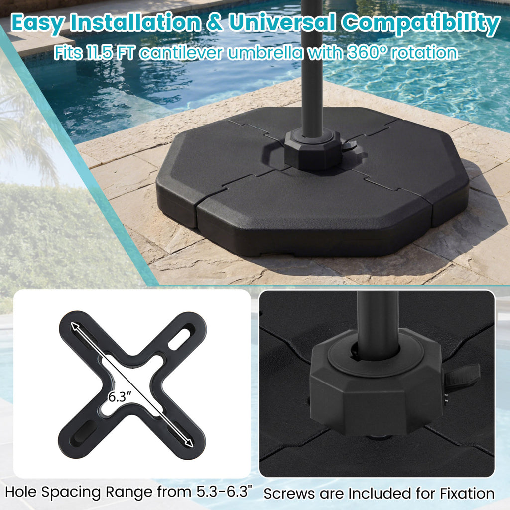 Patio Umbrella Cantilever Base Weight Set - Octagonal 41 x 41 x 5.5"