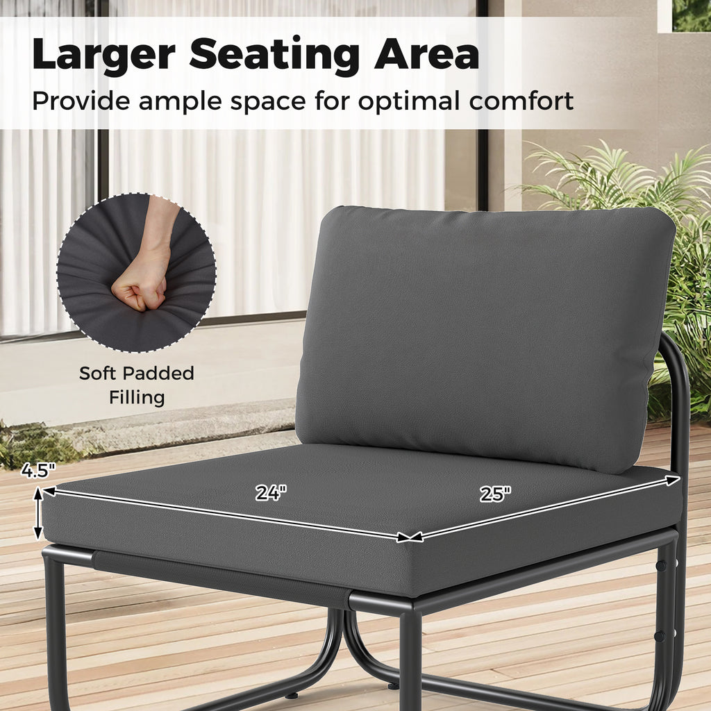 4 Pieces Patio Furniture Set with Cushions and Coffee Table