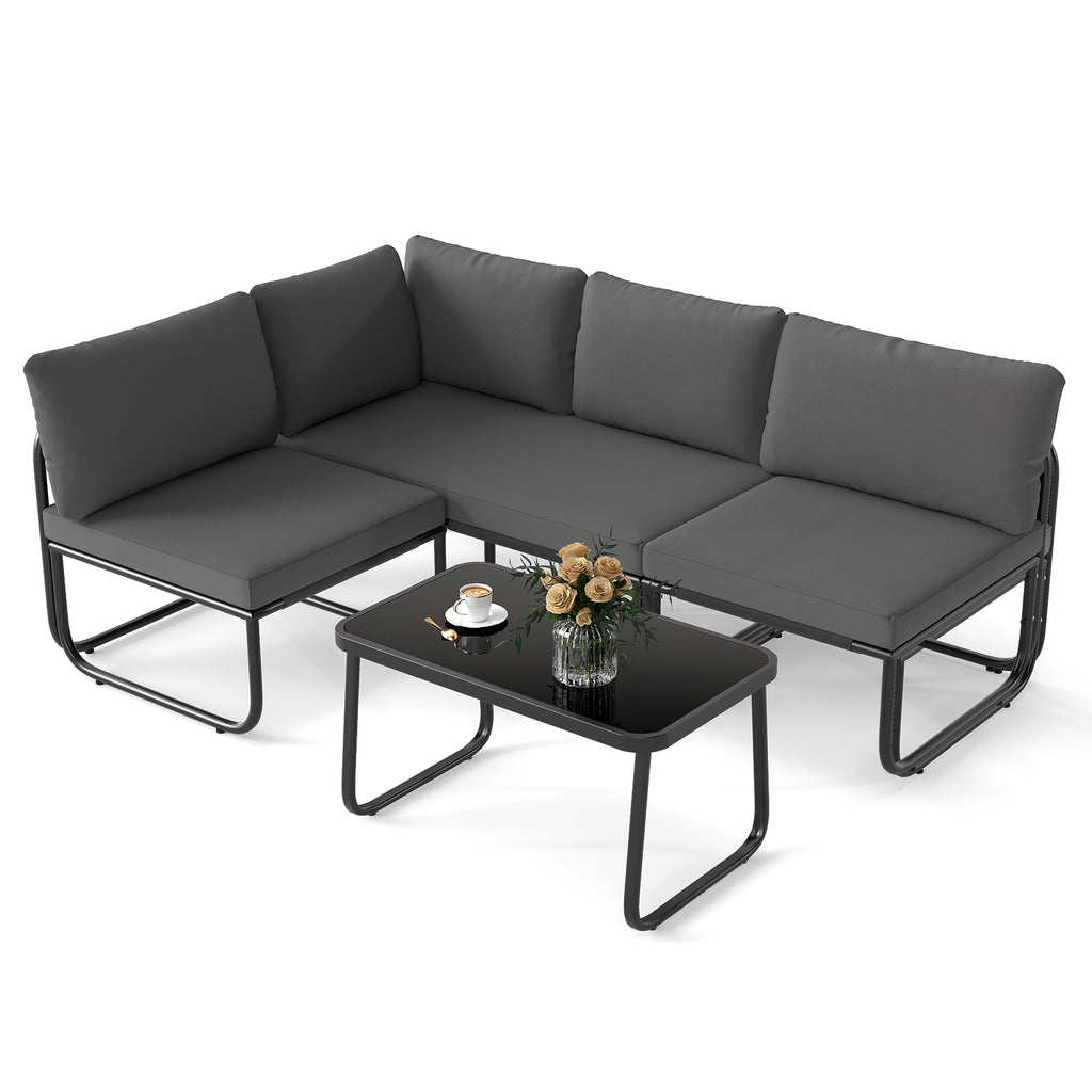 Patio Loveseat Sofa with Removable Cushions – Gray