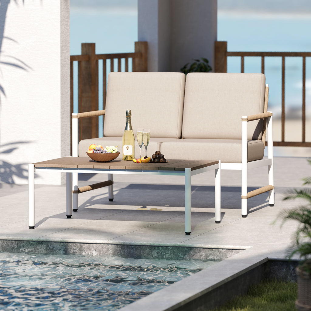 4-Piece Patio Furniture Set with Cushions - Gray
