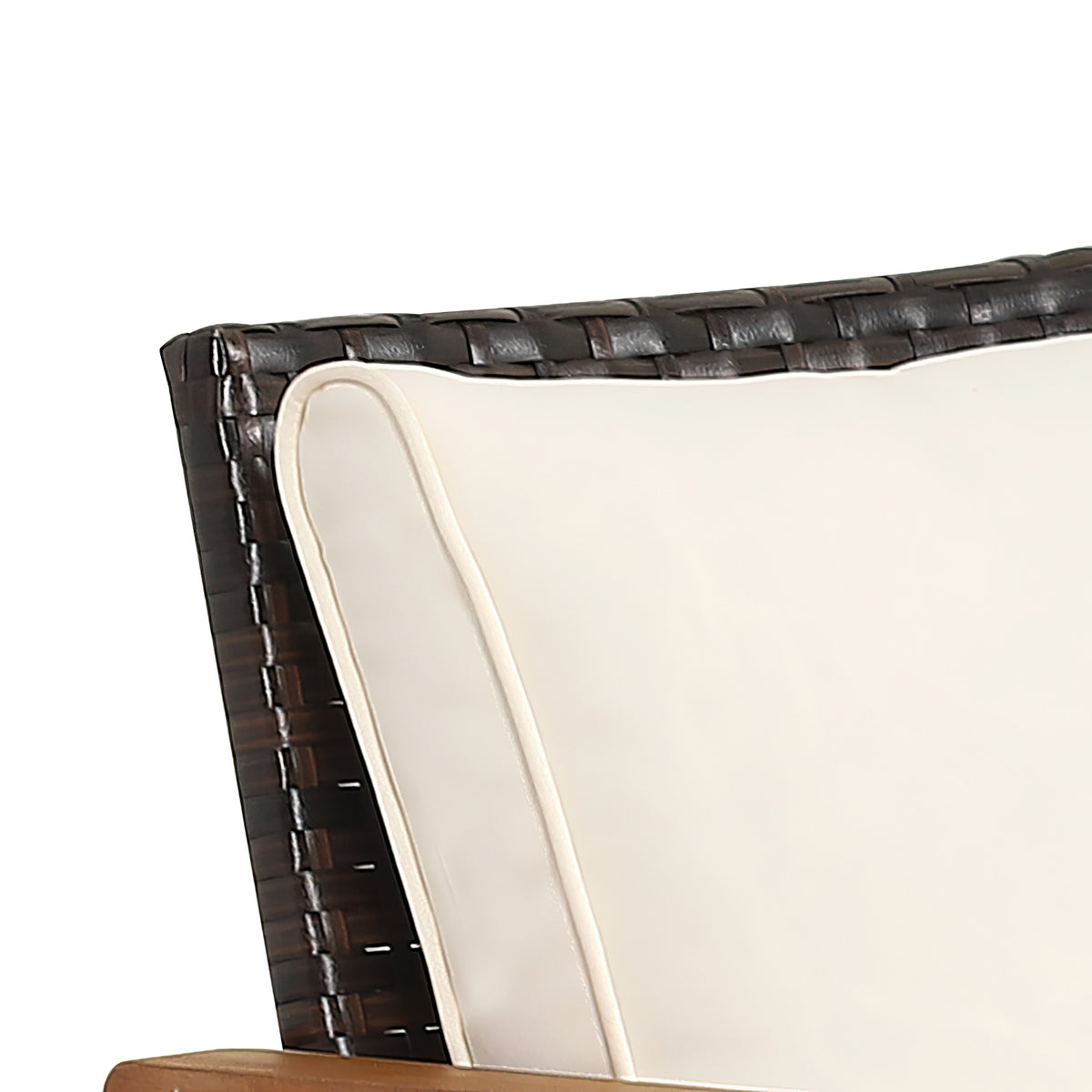 4 Pieces Patio Rattan Conversation Set with Seat and Back Cushions