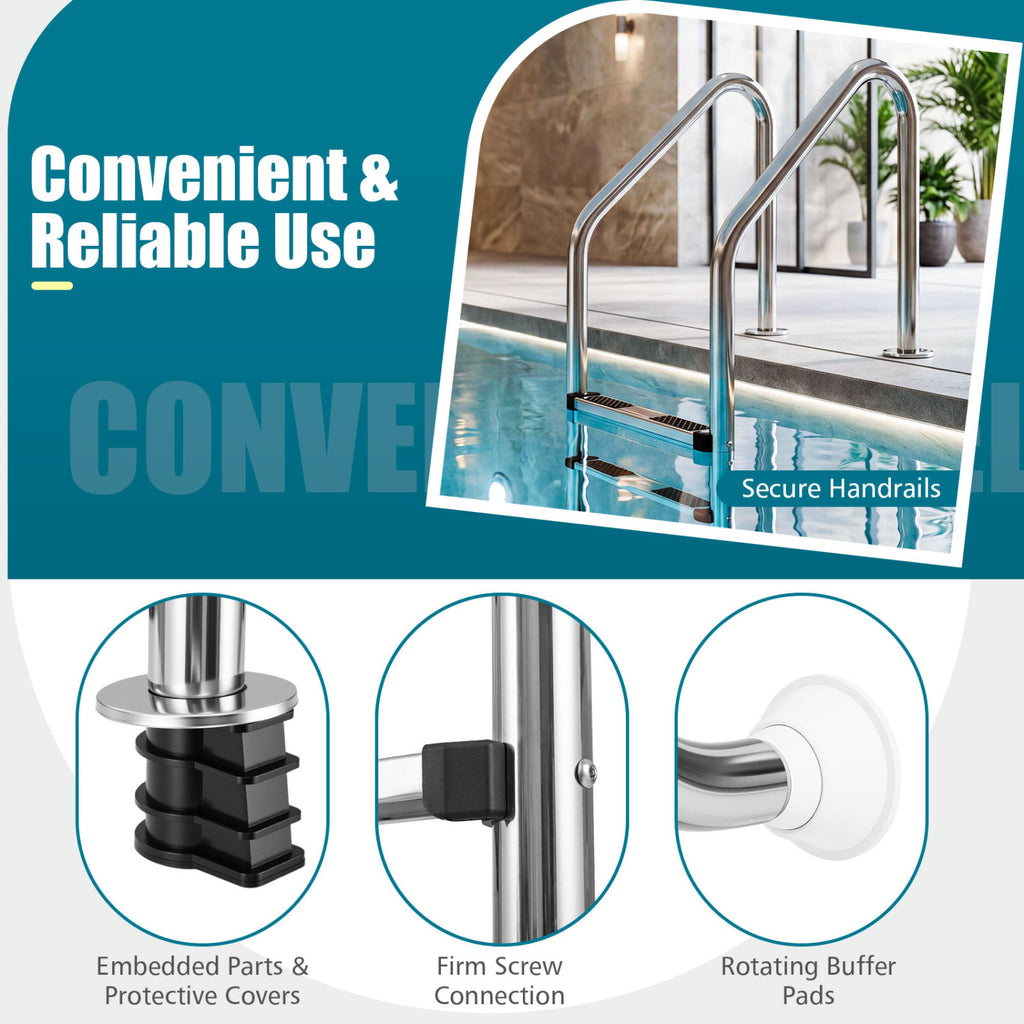 4-Step Inground Pool Ladder Stainless Steel