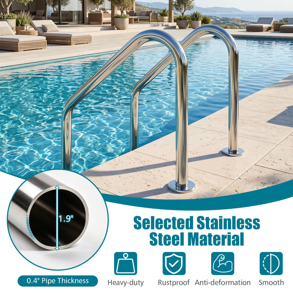 4-Step Inground Pool Ladder Stainless Steel