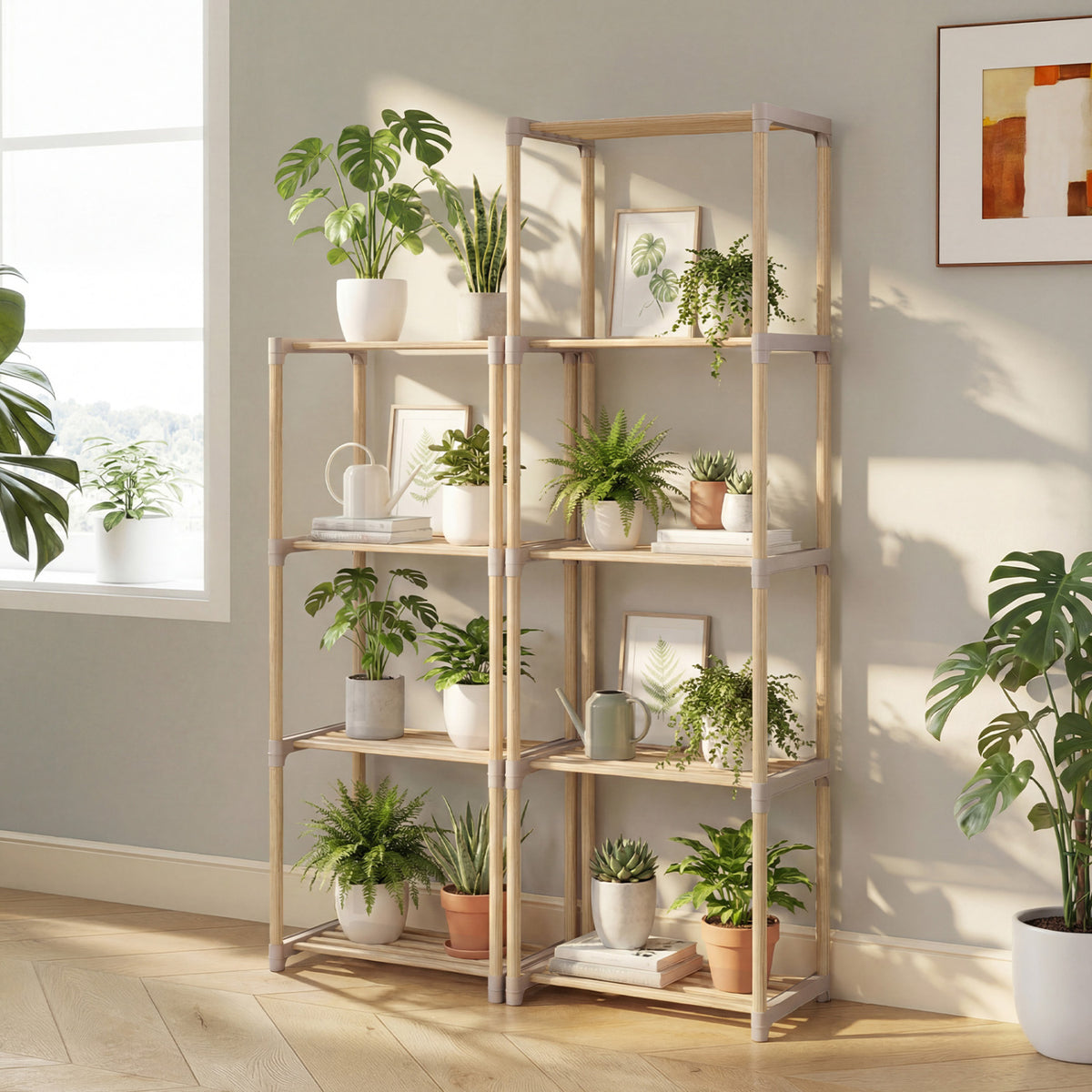 4/5-Tier Bookshelf with Open Shelves for Home Office and Bathroom