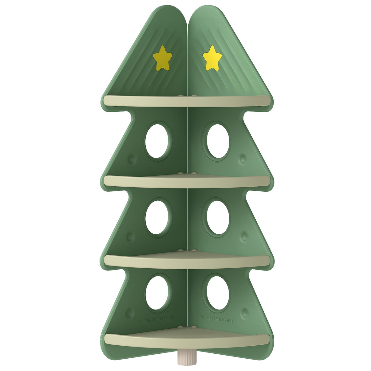 Kids Corner Bookshelf - 4-Tier Tree Display Shelf for Kids Room, Green