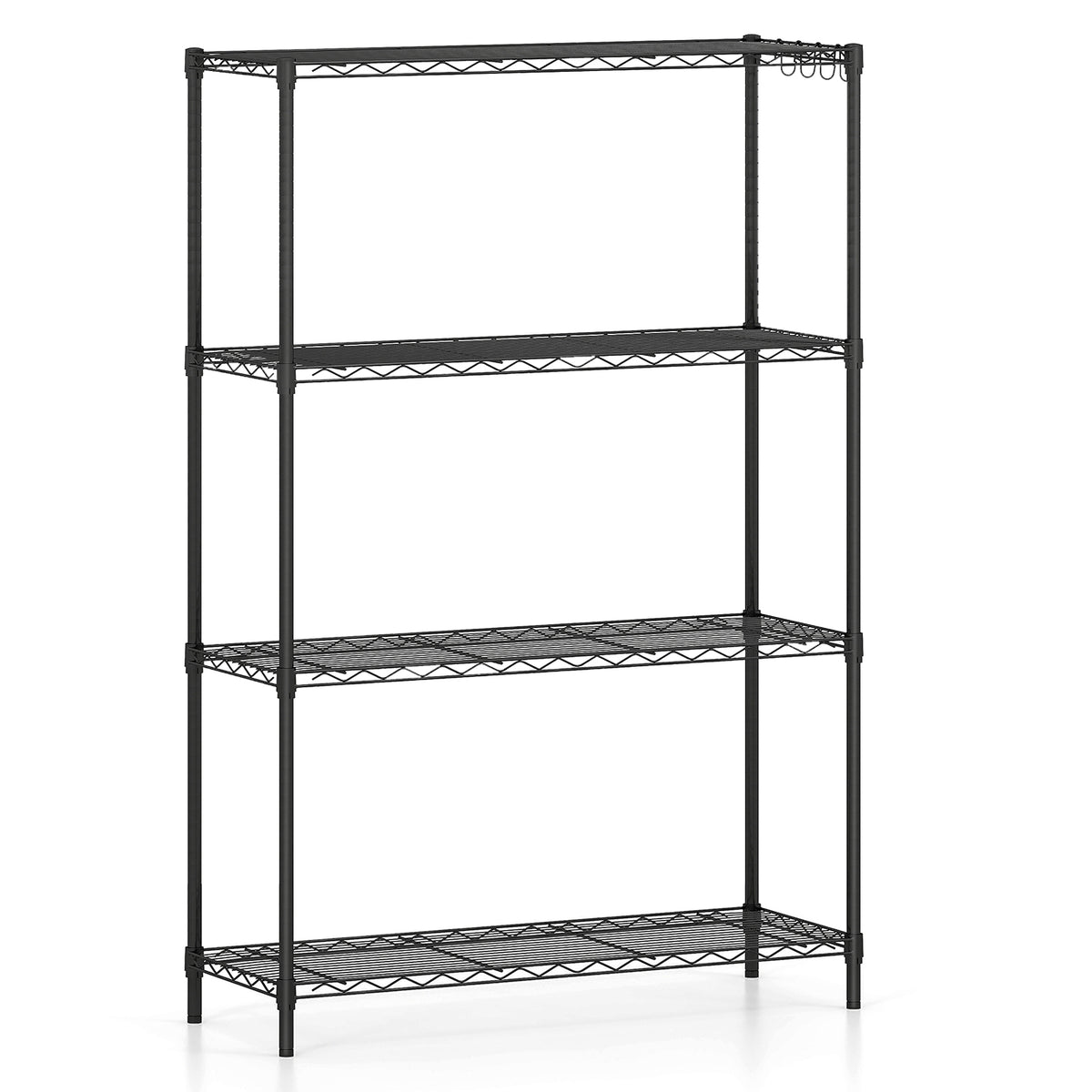 4-Tier Metal Storage Shelving Unit, 1000 LBS Capacity - Black
