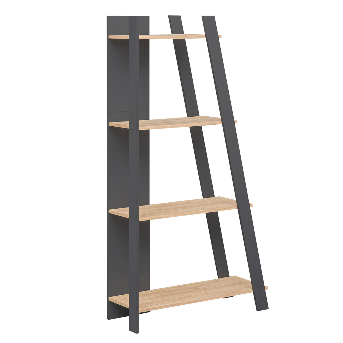 4-Tier Wooden Bookshelf for Small Spaces, White