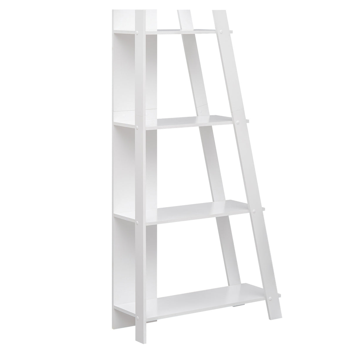 4-Tier Wooden Bookshelf for Small Spaces, White