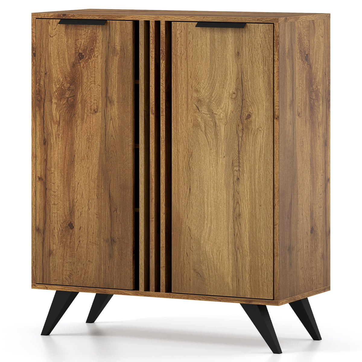 4-Tier Modern Freestanding Hidden Shoe Cabinet with 2 Doors