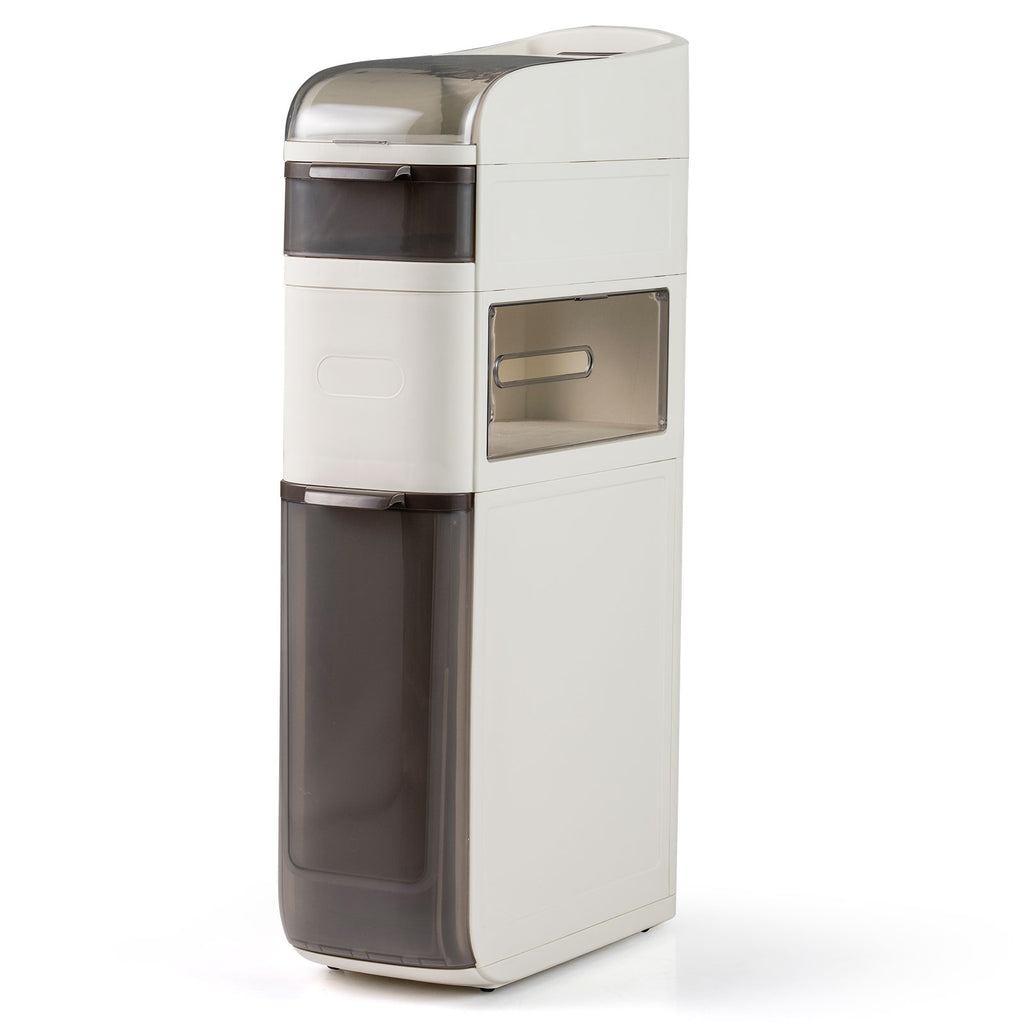 4/5/6-Tier Narrow Bathroom Storage Cabinet with Drawers and Tissue Box