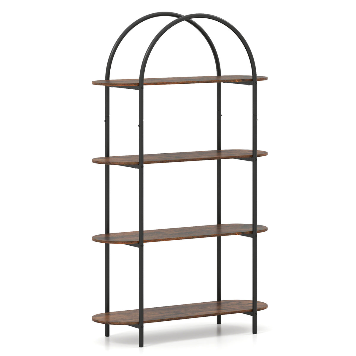 4-Tier Open Bookcase with Sturdy Metal Frame for Living Room
