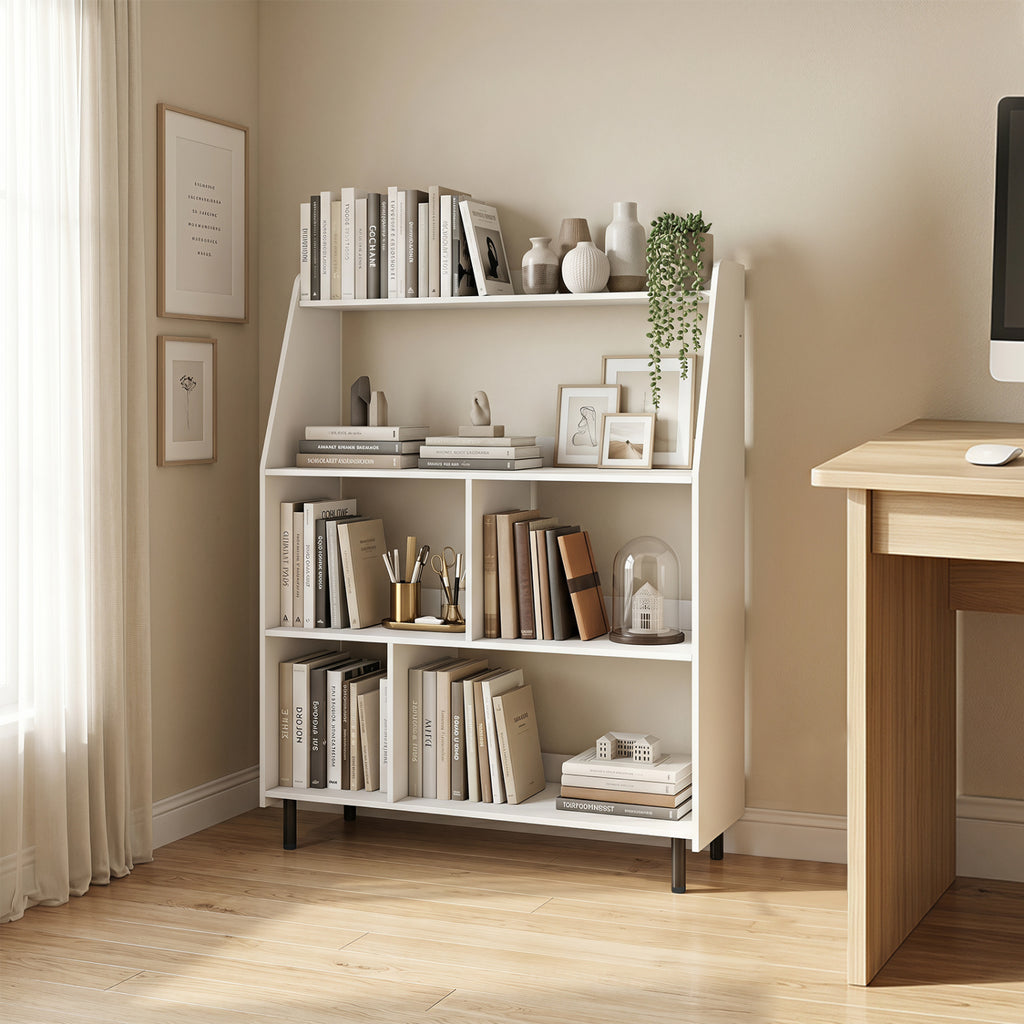 4-Tier Open Bookcase with Anti-Tipping Kit - White