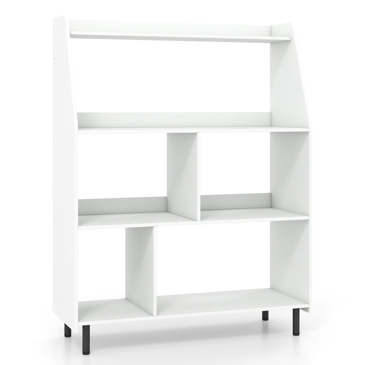 4-Tier Open Bookcase with Anti-Tipping Kit - White