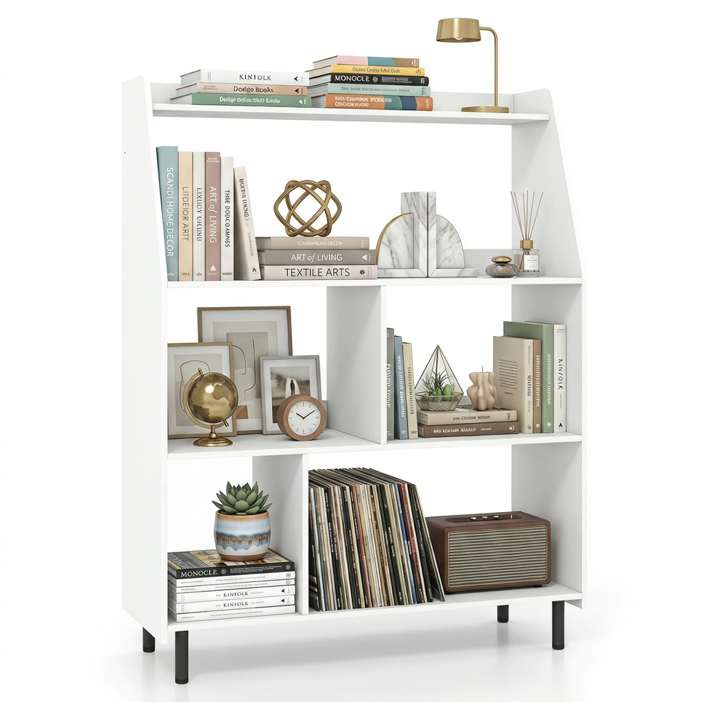 4-Tier Open Bookcase with Anti-Tipping Kit - White