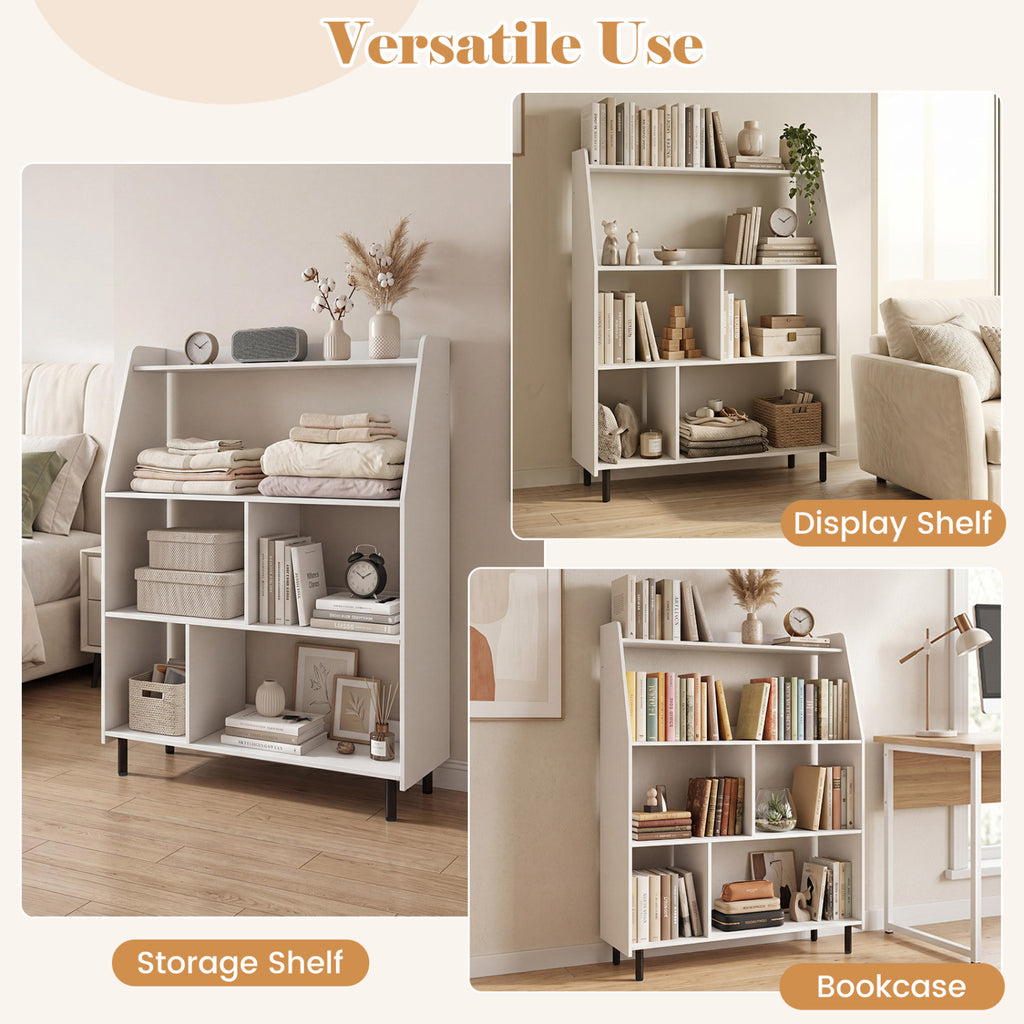 4-Tier Open Bookcase with Anti-Tipping Kit - White