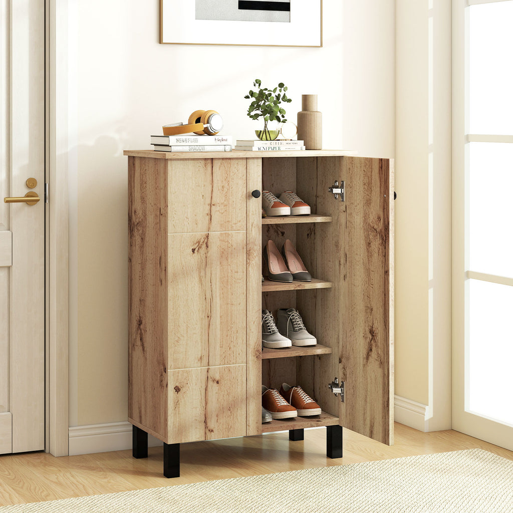 4-Tier Shoe Organizer with Removable Shelves - Natural