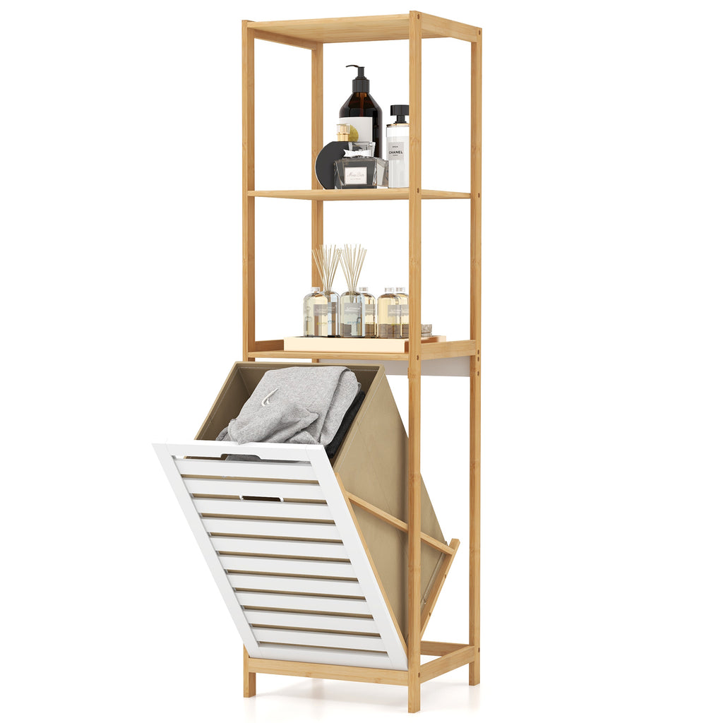 2-Tier Laundry Hamper with Tilt-out Basket