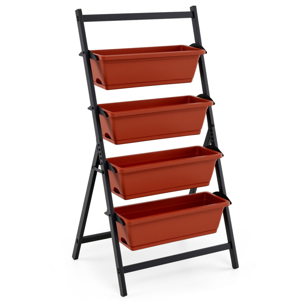 3-Tier Hanging Vertical Planter Wall-Mount, Black